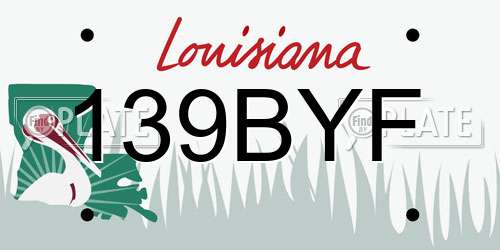 139BYF Louisiana License Plate
