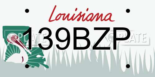 139BZP Louisiana License Plate