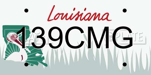 139CMG Louisiana License Plate