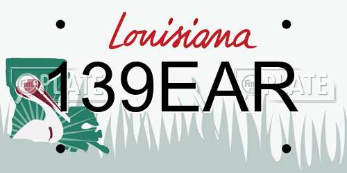 139EAR Louisiana License Plate
