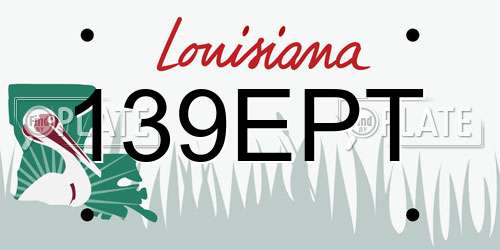 139EPT Louisiana License Plate
