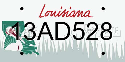 13AD528 Louisiana License Plate