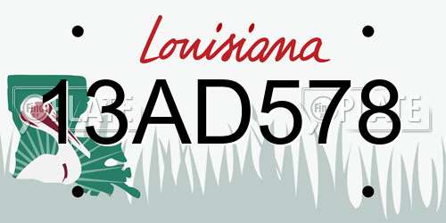 13AD578 Louisiana License Plate