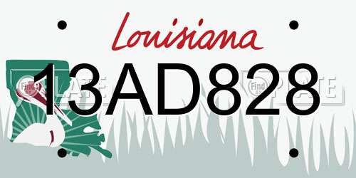 13AD828 Louisiana License Plate
