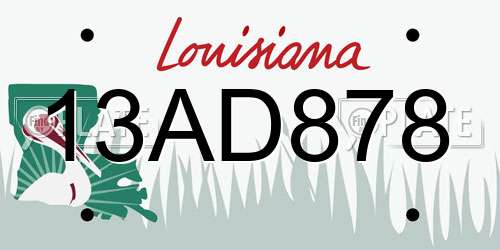 13AD878 Louisiana License Plate
