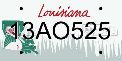 13AO525 Louisiana License Plate