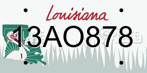 13AO878 Louisiana License Plate