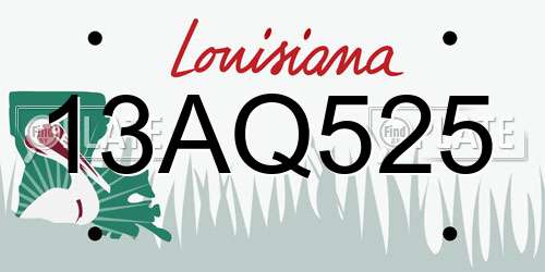 13AQ525 Louisiana License Plate