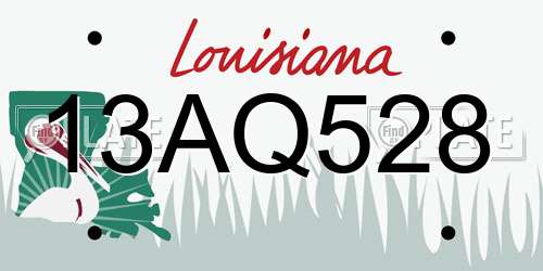 13AQ528 Louisiana License Plate