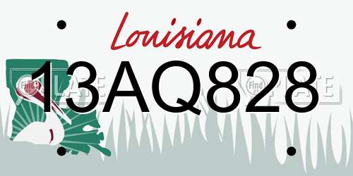13AQ828 Louisiana License Plate