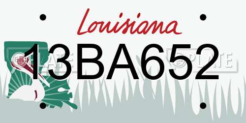 13BA652 Louisiana License Plate