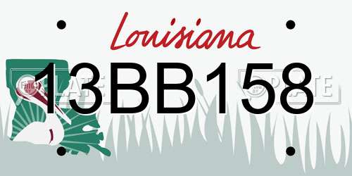 13BB158 Louisiana License Plate