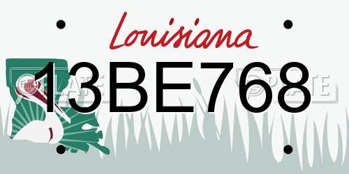 13BE768 Louisiana License Plate