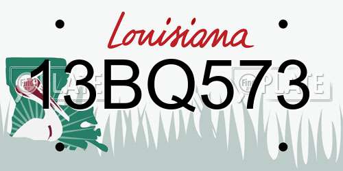 13BQ573 Louisiana License Plate