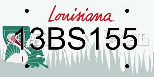 13BS155 Louisiana License Plate