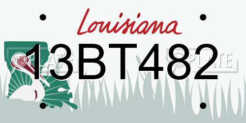 13BT482 Louisiana License Plate
