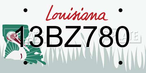 13BZ780 Louisiana License Plate