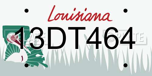 13DT464 Louisiana License Plate