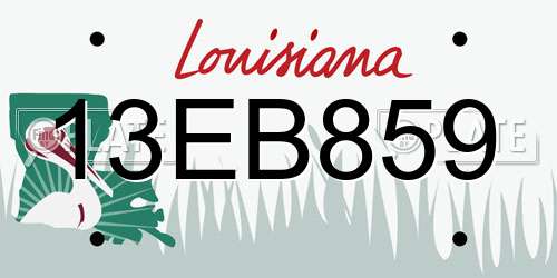 13EB859 Louisiana License Plate