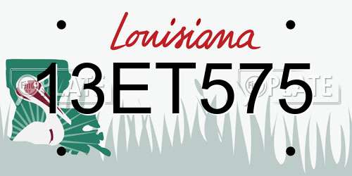 13ET575 Louisiana License Plate