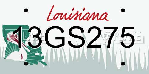 13GS275 Louisiana License Plate
