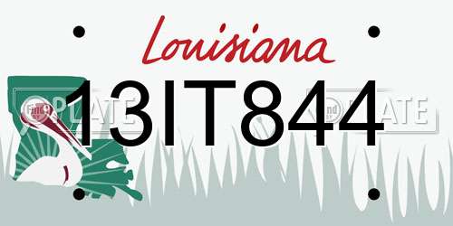 13IT844 Louisiana License Plate
