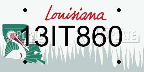 13IT860 Louisiana License Plate