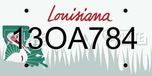 13OA784 Louisiana License Plate