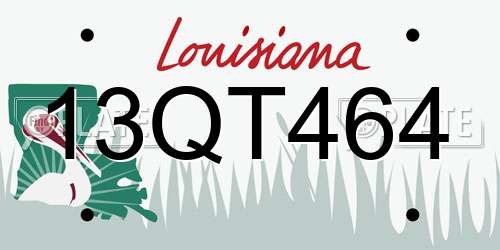 13QT464 Louisiana License Plate
