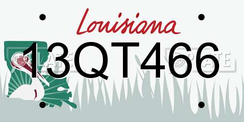 13QT466 Louisiana License Plate