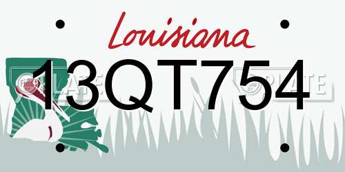 13QT754 Louisiana License Plate
