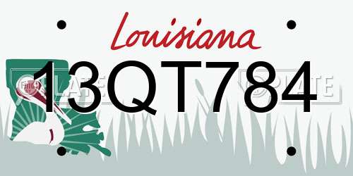 13QT784 Louisiana License Plate