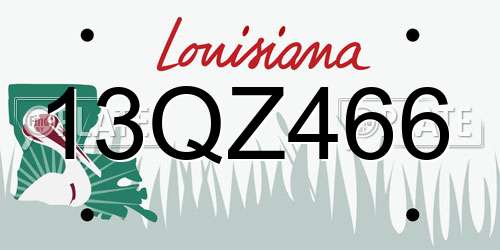 13QZ466 Louisiana License Plate