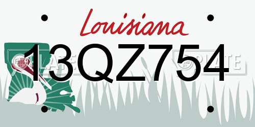 13QZ754 Louisiana License Plate