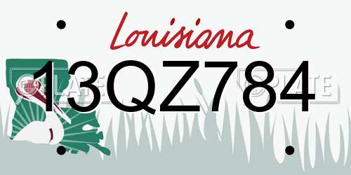 13QZ784 Louisiana License Plate