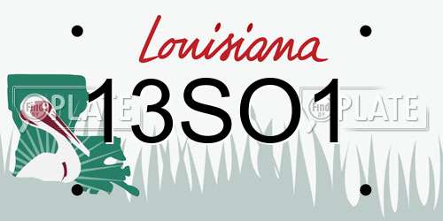 13SO1 Louisiana License Plate