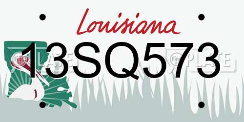 13SQ573 Louisiana License Plate