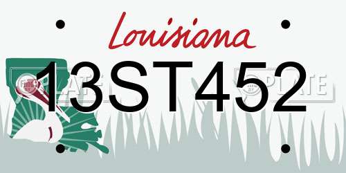 13ST452 Louisiana License Plate