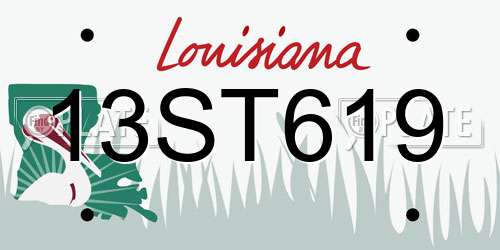13ST619 Louisiana License Plate