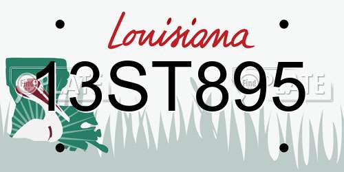 13ST895 Louisiana License Plate
