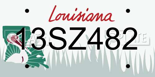 13SZ482 Louisiana License Plate