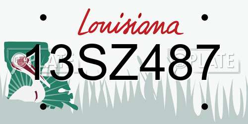 13SZ487 Louisiana License Plate