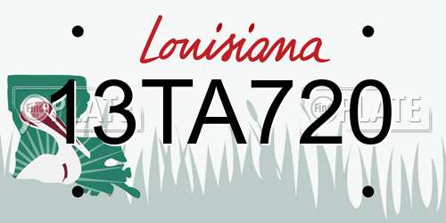 13TA720 Louisiana License Plate