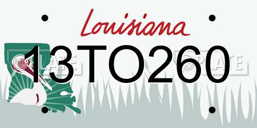 13TO260 Louisiana License Plate
