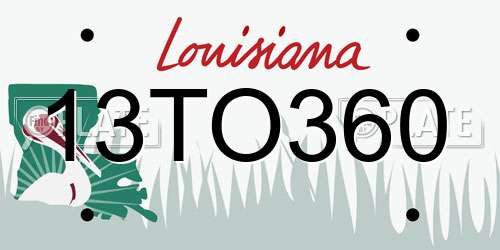 13TO360 Louisiana License Plate