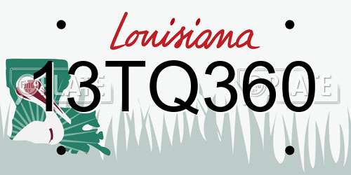 13TQ360 Louisiana License Plate