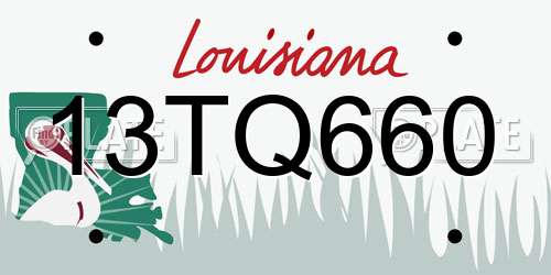 13TQ660 Louisiana License Plate