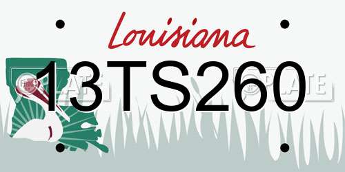13TS260 Louisiana License Plate