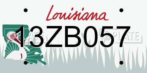 13ZB057 Louisiana License Plate
