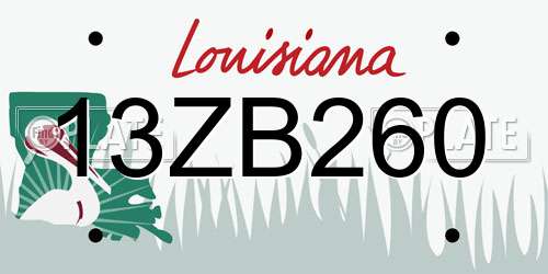 13ZB260 Louisiana License Plate